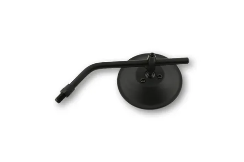 HIGHSIDER smart Lenkerspiegel Seventy Schwarz - Motorradzubehör mit E-Prüfung, klassischem Design und höhenverstellbarem Spiegelkopf für optimale Sicht. Inklusive Adapter für Linksgewinde.