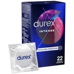 DUREX Intense Kondome - 22 Stück, mit Rippen und Noppen für intensiven Genuss und extra Stimulation