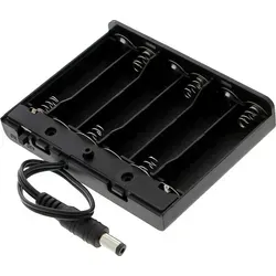 Batteriefach - 6x AA (9V), mit DC-Stecker, mit Schalter