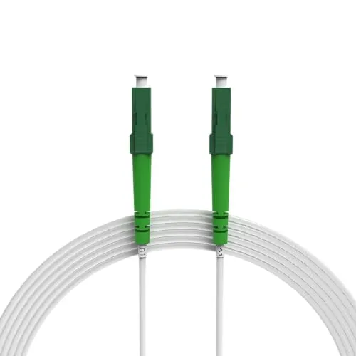 nexinex - 15m weißes Glasfaserkabel LC/APC auf LC/APC Patchkabel | Kompatibel mit Telekom, Vodafone, 1&1, Fritzbox, etc. | LWL Simplex Singlemode OS2 FTTH Glasfaser Lichtwellenleiter Kabel