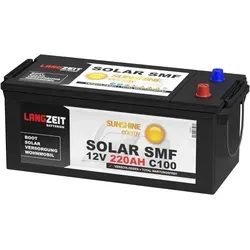 Solarbatterie 220Ah 12V für Boot und Wohnmobil - USV-Batterie mit hoher Kapazität von 220Ah, ideal für Solar-Anwendungen und mobile Energieversorgung, langlebig mit bis zu 600 Zyklen bei 30% DOD.