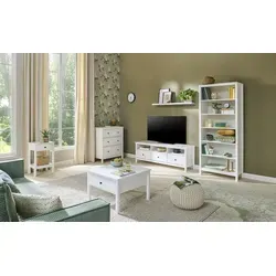 Kommode aus Massivholz Landliv , weiß , Maße (cm): B: 84,8 H: 96 T: 45.0