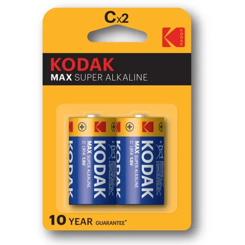 Kodak C Batterien LR14 2er Pack 1,5V lange Dauer Max Super Alkaline Batterien