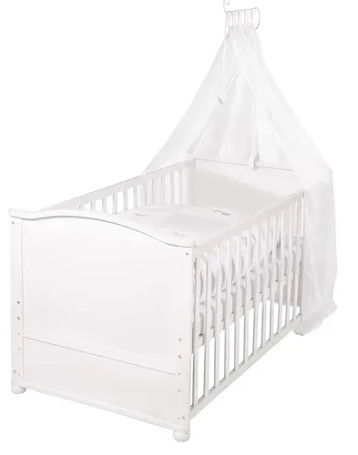 roba 0391W-3S168 Komplettbettset Fox & Bunny 70x140cm - Umbaubares Bettset in Weiß für Jungen und Mädchen, ideal für das Wachstum Ihres Kindes - perfekt für eine gemütliche Schlafumgebung.