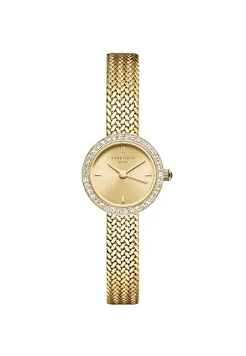 Rosefield Minis Damenuhr MCGMG-M03 - Elegante Armbanduhr mit goldenem Edelstahl-Gehäuse und -Armband, 20 mm breit, bis 30 Meter wasserdicht - ideal für stilbewusste Frauen.