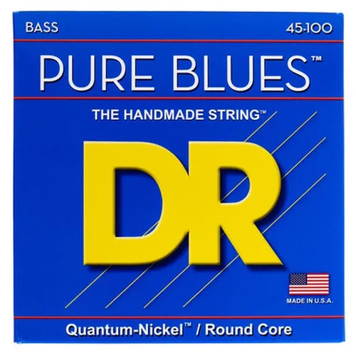 DR Strings Pure Blues PB-45/100 E-Bass Saiten - Gitarren- & Bass-Zubehör mit ausgewogenem Klang und sanfter Bespielbarkeit, ideal für Fingerstyle, Plektrum und Slap. Handgefertigt in den USA für höchste Qualität.