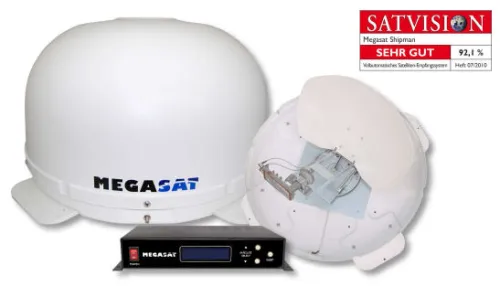 Megasat Antenne Shipman (S) - Hochwertige Satellitenantenne für Boote, kompakt und leistungsstark, ideal für mobiles Fernsehen auf See.