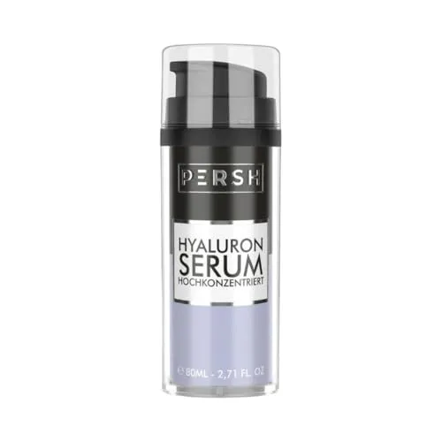 PERSH Hyaluron Serum 80ml - Sofort-Lifting für straffe Haut - Tagespflege mit intensiv feuchtigkeitsspendendem Hyaluron für jugendliche Haut. Reduziert feine Linien und Augenringe, 100% vegan und ohne Tierversuche.