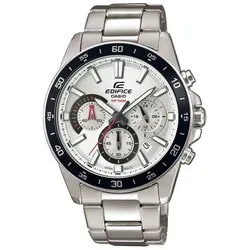 Casio Edifice Herrenuhr EFV-570D-7AVUEF - Sportchronograph mit Edelstahlarmband - Sportliche Herrenuhr mit präzisem Quarzwerk, robustem Edelstahlgehäuse und sicherem Verschluss. Das weiße Zifferblatt garantiert optimale Ablesbarkeit. Ideal für stilbewusste Männer.