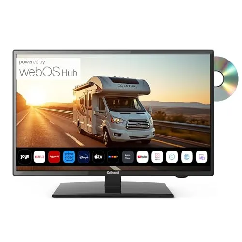 Gelhard GTV1956 LED Smart TV mit DVD und Bluetooth - Fernseher mit 19 Zoll Bildschirm, integrierter DVD-Player und Bluetooth - ideal für 12V-Anwendungen, perfekt für Wohnmobile oder Camping.