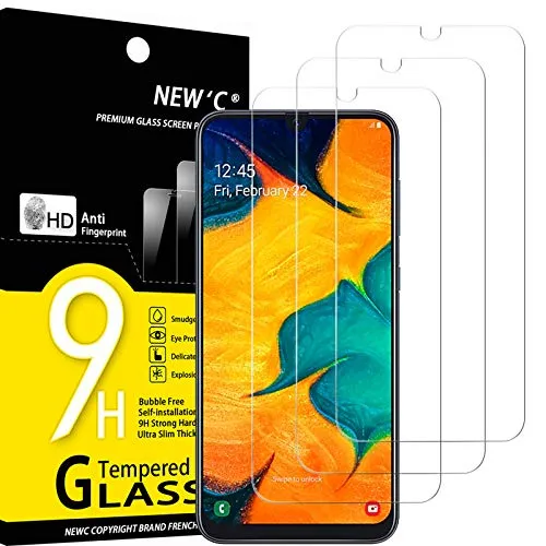 NEW'C 3 Stück für Samsung Galaxy A30, M30, M30s für Panzerglas, Frei von Kratzern, 9H Härte, HD Displayschutzfolie, 0.33mm Ultra-klar, Ultrabeständig
