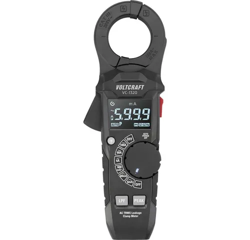 VOLTCRAFT VC-1320 Leckstromzange – Präziser Spannungsprüfer mit 6000 Counts - Digitale Leckstromzange für AC-Strommessungen bis 100 A. Ultrahohe Auflösung von 1 μA, ideal für präzise Diagnosen. Inklusive Hintergrundbeleuchtung und praktischer Abschaltautomatik.