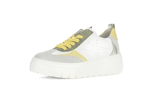 Gabor Damen Low-Top Sneaker in Latte/Yellow/Pine - Elegante Low-Top Sneaker für Damen, ideal für Freizeit und Sommer. Mit hochwertigem Lack-Obermaterial und bequemer Leichtzellsohle für optimalen Tragekomfort.