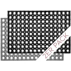 Carpido Gummimatte Schwarz 80x120 cm - Rutschfeste Fußmatte im 2er Set - Die Carpido Gummimatte ist ideal für den Außenbereich, strapazierfähig und rutschfest. Sie fängt Schmutz effektiv auf und lässt sich einfach reinigen, perfekt für Eingangsbereiche und Terrassen.