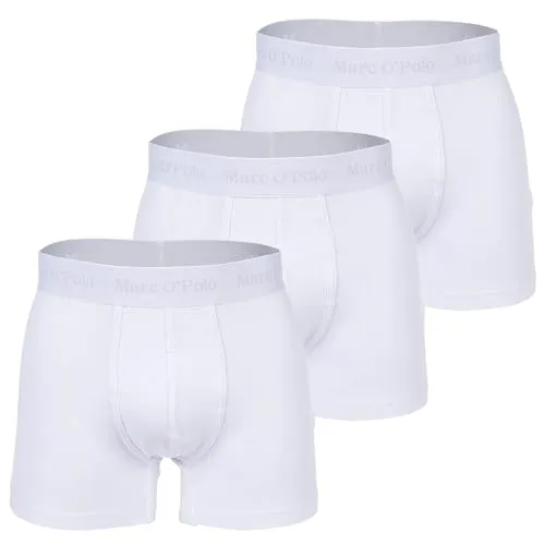 Marc O´Polo Men's Essentials 3-Pack Boxer Shorts, White, Small - Herren-Boxershorts in klassischem Design, ideal für den täglichen Komfort und eine perfekte Passform.
