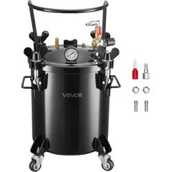 VEVOR Druckbehälter für Sprühfarbe 20 L - Robuster 20 L Drucktank aus Stahl für kreative Heimwerkerarbeiten. Mit 2 Anschlüssen und rollbarem Design für einfachen Transport. Ideal für gleichmäßige Farbanwendungen.