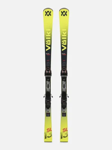 Völkl Racetiger SL + R Motion T 12 Skiset 2026-Gelb-160 - Agiler Slalom-Ski für präzise Kurven und blitzschnelle Kantenwechsel. Ausgestattet mit maßgeschneiderten Carbonfasern und innovativer Geometrie für ein dynamisches Fahrgefühl.