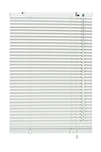 Deco Company Alu-Jalousie ohne Bohren, Zum Klemmen, Inkl. Klemmträgern, Sichtschutz, Lichtschutz, Blendschutz, Aluminium-Jalousie, Weiß, 40 x 130 cm