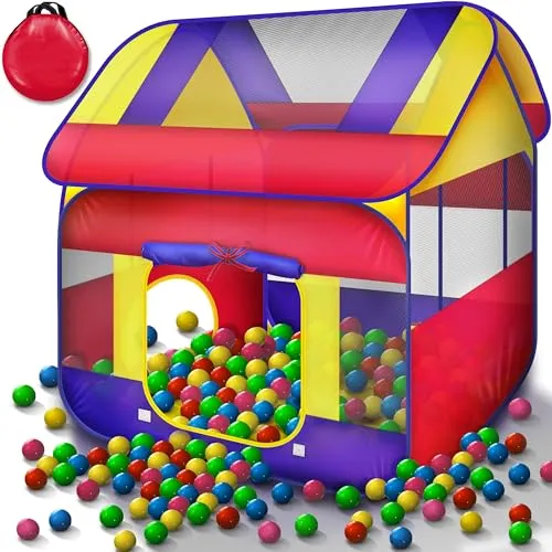 KIDUKU® Bällebad XXL mit 300 Bällen - Spielzelt für drinnen und draußen, wasserabweisend und schnell aufgebaut. Ideal für Toben und Verstecken, inklusive Tragetasche für platzsparende Aufbewahrung.