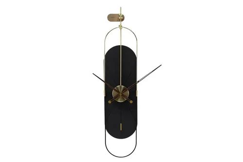 ONZENO Wanduhr THE BLACK PLANET – Handgefertigte Design-Uhr - Elegante handgefertigte Wanduhr in Schwarz, 20x90 cm, ideal für stilvolle Akzente in jedem Raum. Batteriebetrieb für flexibles Aufhängen.