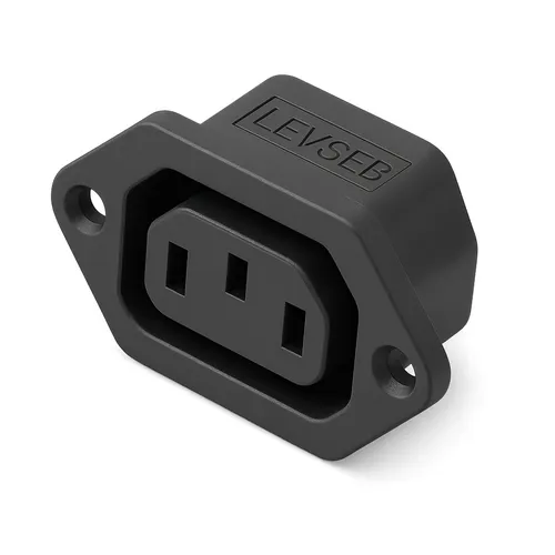 Kaltgeräte Steckverbinder Stecker C-13, 10A/250V mit 2 Loch Rahmenbefestigung