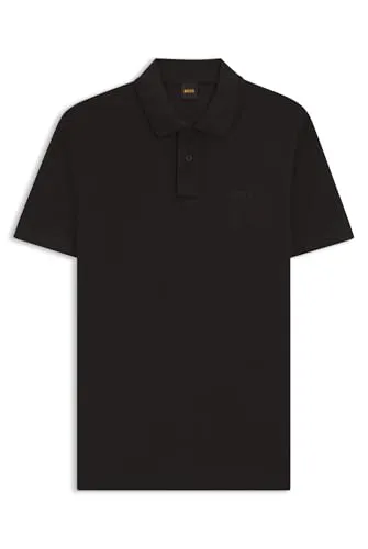 BOSS ORANGE Herren Poloshirt "Prime" in Schwarz, Gr. XL - Herren-Shirt aus 100% Baumwolle, casual und pflegeleicht. Hochgeschlossener Ausschnitt und elastischer Bund für hohen Tragekomfort.