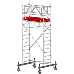 Euroline 9522 Fahrgerüst mit Sicherheitsgeländer - Gerüste: Hochwertiges Aluminiumfahrgerüst mit 200 kg Tragkraft, flexibler Positionierung und einfachem, werkzeuglosem Aufbau für sicheres Arbeiten in Höhen.
