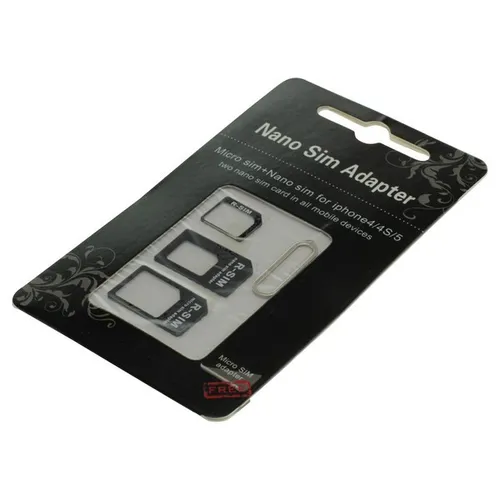 Nano Sim Karten Adapter 3 in 1Micro Sim Adapter iPhone 4/4s i9300 Samsung Galaxy