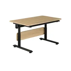 PAIDI Schülerschreibtisch Diego Black - Hochwertiger Kinderschreibtisch in Holzfarbe, höhenverstellbar per Kurbel, ideal für ergonomisches Lernen. Zertifizierte Qualität mit praktischem Zubehör.