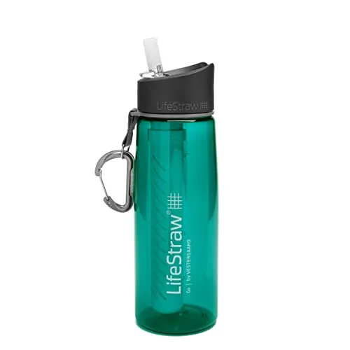 LifeStraw Go 2-stufig Wasserflasche - Teal - Flasche & Thermoskannen, mit integriertem 2-stufigem Filtersystem für sauberes Trinkwasser beim Camping, ideal für Outdoor-Abenteuer.