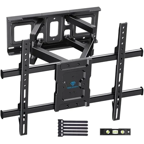 PERLESMITH TV Wandhalterung für 37-85 Zoll Fernseher - TV-Wandhalterung für Flach- und Curved Fernseher bis 60kg, schwenkbar und neigbar für optimalen Blickwinkel. Platzsparendes Design und einfache Installation garantieren eine sichere Montage.