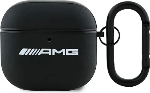 Mercedes AMG AirPods 4 Hülle - One Size - Kopfhörer Zubehör: Hochwertige Lederhülle mit weißem AMG-Logo für perfekten Schutz und Stil. Ideal für AirPods 4, kombiniert Funktionalität und elegantes Design.