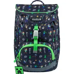 Baagl Airy Schulranzen für 1. Klasse Jungen - Minecraft Design - Ultraleichter Schulranzen für die Grundschule mit nur 650g, ergonomischem Airflow Ergo System und reflektierenden Elementen für maximale Sicherheit.