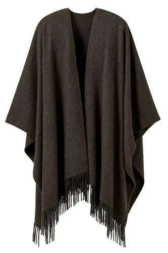 COLLEZIONE ALESSANDRO XXL-Schal Italia mit Fransen - Eleganter Poncho aus Italien, 170x130 cm, gefertigt aus 50% Baumwolle und 50% Polyacryl. Perfekt für die kalte Jahreszeit – stilvoll, vielseitig tragbar und angenehm weich.