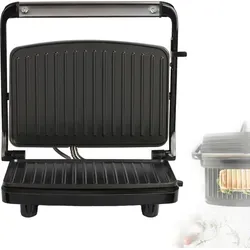 LIVOO Grill Elektro Tischgrill Elektrogrill Kontaktgrill Balkon DOC232G grau - Grau