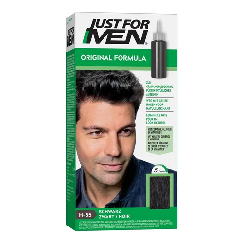 JUST for men Tönungsshampoo schwarz 60 ml - Haarfärbemittel für einen natürlichen Look, einfach anzuwenden und ideal für eine schnelle Auffrischung der Haarfarbe.
