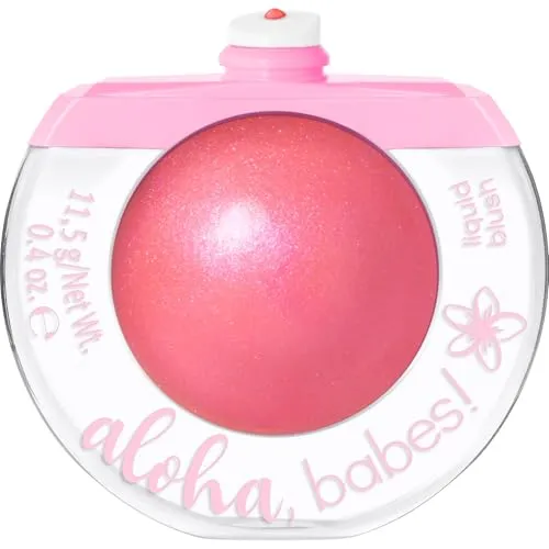essence aloha, babes! liquid blush, Rouge, Nr. 01, Pink, hochpigmentiert, schnelltrocknend, schimmernd, vegan, ölfrei, ohne Parfüm, ohne Parabene, 1er Pack (11.5g)