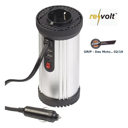 revolt Kfz-Spannungswandler 230V mit USB - Kfz-Handyladegeräte mit 300 Watt Spitzenleistung und 2 USB-Ladeports. Ideal für elektrische Geräte im Auto, sicher und einfach zu verwenden.