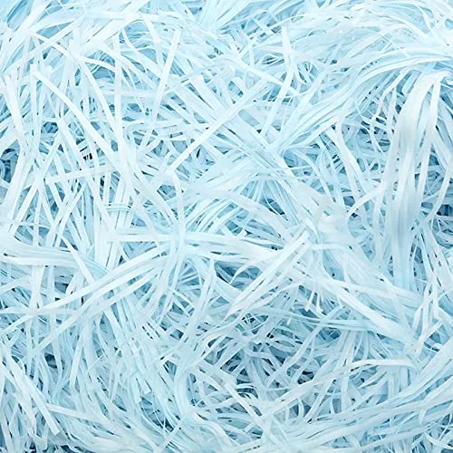 50g Geschreddertes Papier Füllmaterial für Pakete - Raffia Hamper Shreds für DIY, Füllung Geschenkbox Dekorationen, Party Supplies, Blau