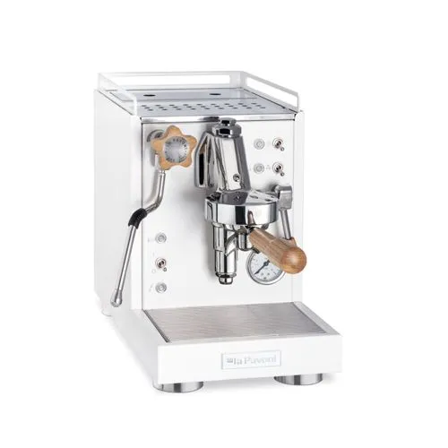 La Pavoni Mini Cellini Siebträgergerät in Weiß-Matt - Elegante Siebträgermaschine in Weiß-Matt für perfekten Kaffeegenuss. Ideal für Kaffeeliebhaber, die Wert auf Qualität und Design legen.