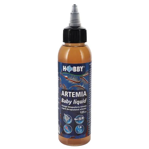 Hobby Artemia Baby Liquid 125ml - Flüssigfutter für Jungfische - Hochwertiges Flüssigfutter für die gezielte Aufzucht von Jungfischen. Ideal für Aquarienliebhaber, die auf optimale Ernährung setzen.