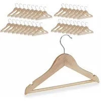 Relaxdays Kinder Kleiderbügel 20er Set Hellbraun/Silber - Praktisches Set aus 20 Holzbügeln für Baby- und Kinderbekleidung. Ideal für eine ordentliche Garderobe und faltenfreies Lagern von Hosen und Röcken. Drehbare Haken und Einkerbungen für perfekten Halt.