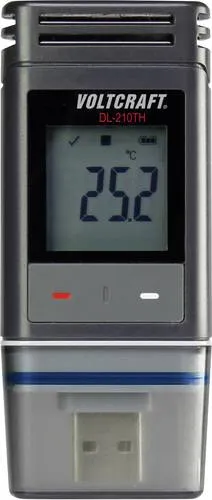 VOLTCRAFT DL-210TH Temperatur-Datenlogger - Aufnahmegerät zur präzisen Messung von Temperatur und Luftfeuchtigkeit mit IP65 Schutz, ideal für anspruchsvolle Umgebungen und automatische Datenexport-Funktion.
