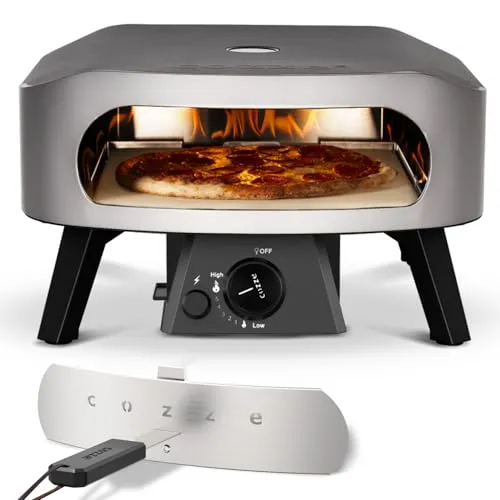 Cozze Gas-Pizzaofen Classic 34 cm - Perfekte Pizza im Freien - Grills: Cozze Gas-Pizzaofen Classic 34 cm mit Thermometer und Pizzastein für krosse Pizzen in nur 2 Minuten – ideal für Gartenpartys!
