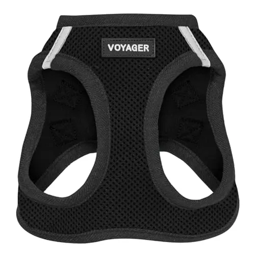 Voyager Step-In Air Hundegeschirr by Best Pet Supplies - All Weather Mesh Step in Vest Harness für kleine und mittlere Hunde, Schwarz, size L - Brust 45-52 cm