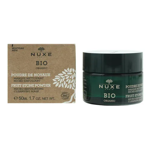 Nuxe Bio Organic Fruit Stone Powder Micro-Exfoliating Cleansing Mask 50ml - Gesichtsreiniger & -wasser mit natürlichem Fruchtsamen-Pulver für sanfte Mikro-Exfoliation, ideal für strahlende Haut und eine gründliche Reinigung.