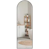 Floordirekt Ganzkörperspiegel Madison mit gewölbtem Rahmen - Eleganter Ganzkörperspiegel mit schwarzem Aluminiumrahmen. Ideal für Schlafzimmer, Flur oder Fitnessraum. Bruchsicheres Hartglas und sofort einsatzbereit – für perfekten Blick in jeder Situation.