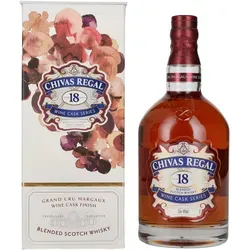 Chivas Regal 18 Years Old Margaux Cask Finish 48% Vol. 1l - Premium Whisky in edler Geschenkbox, reifte in Margaux-Weinfässern für einzigartige Aromen von Karamell und roten Früchten – ideal für besondere Anlässe.
