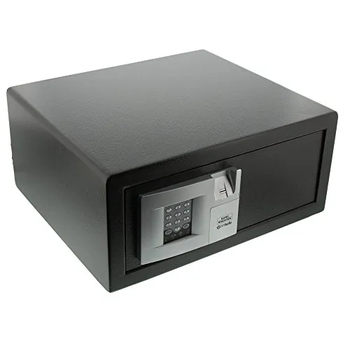 BURG-WÄCHTER Laptoptresor mit elektronischem Zahlenschloss und Fingerabdruck, 27,9 l, 16,7 kg, Point-Safe P 3 E FS LAP, Schwarz