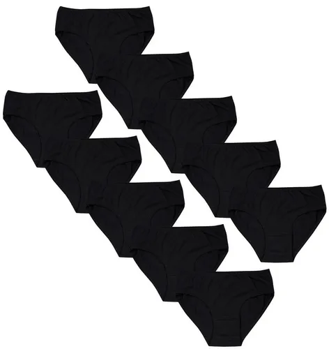 TupTam Mädchen Slips mit Aufdruck - 10er Pack Schwarz 164-170 - Kinder-Wäsche mit 95% Baumwolle für hohen Tragekomfort, ideal für den Alltag und mit lustigen Aufdrucken.